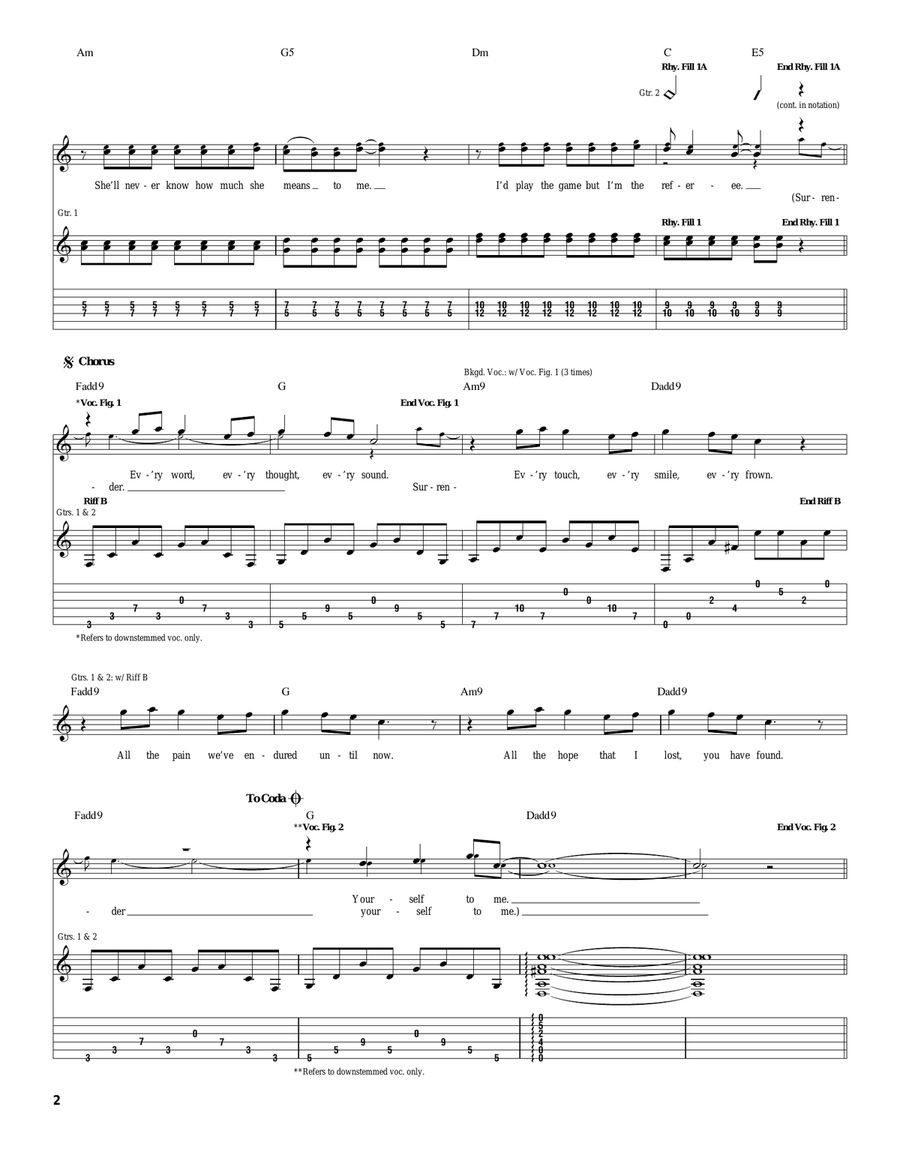 Surrender Surrender Acoustic Guitar scores gallery preview page 2