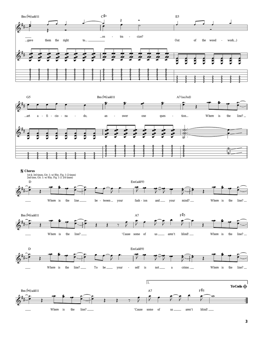 Where Is The Line? Where Is The Line? Acoustic Guitar scores gallery preview page 3