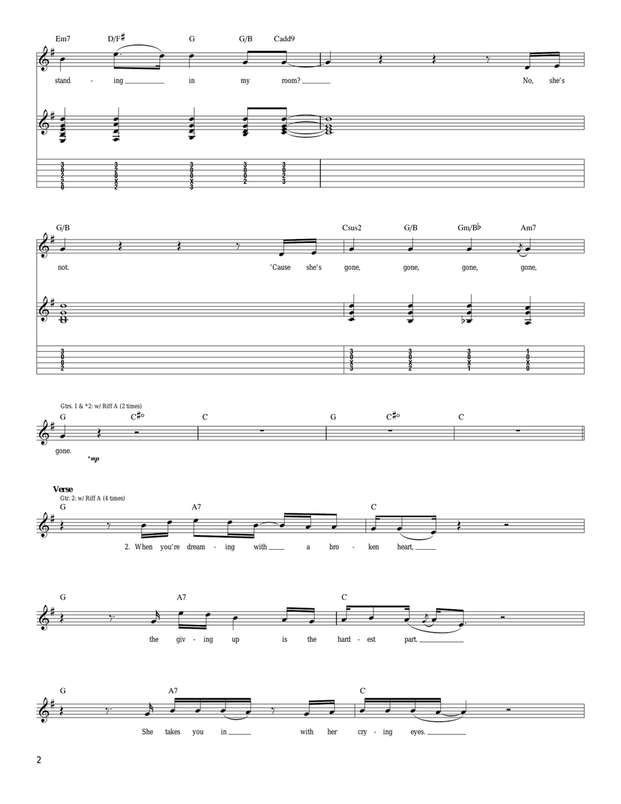 Dreaming With A Broken Heart Acoustic Guitar scores gallery preview page 2