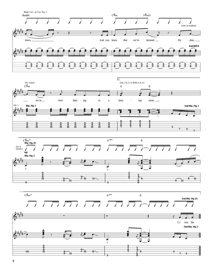 Slow Dancing In A Burning Room Acoustic Guitar scores gallery preview page 4