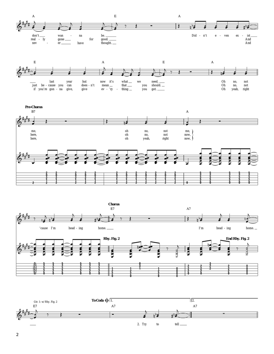 Heading Home Heading Home Acoustic Guitar scores gallery preview page 2