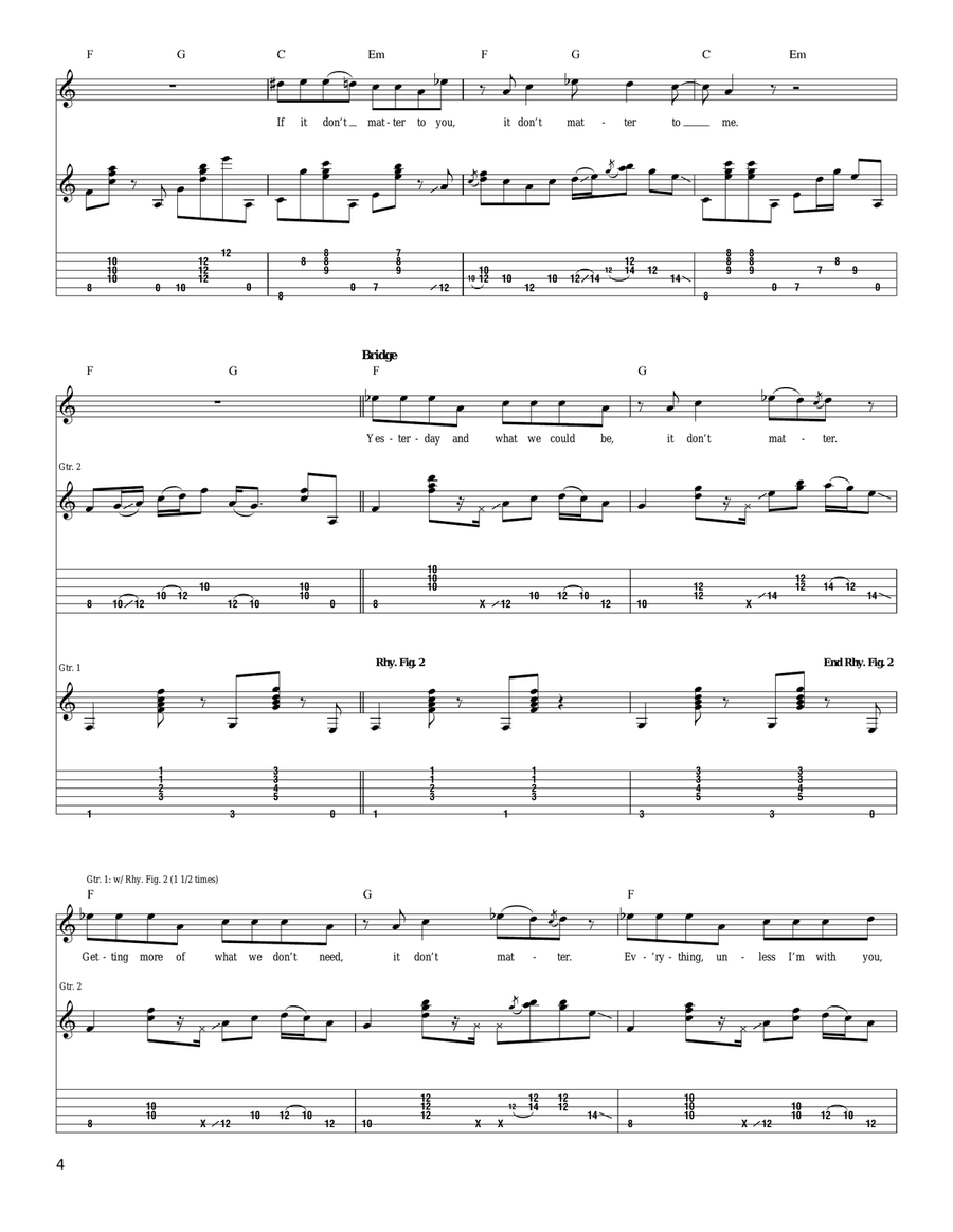 It Don't Matter It Don't Matter Acoustic Guitar scores gallery preview page 4