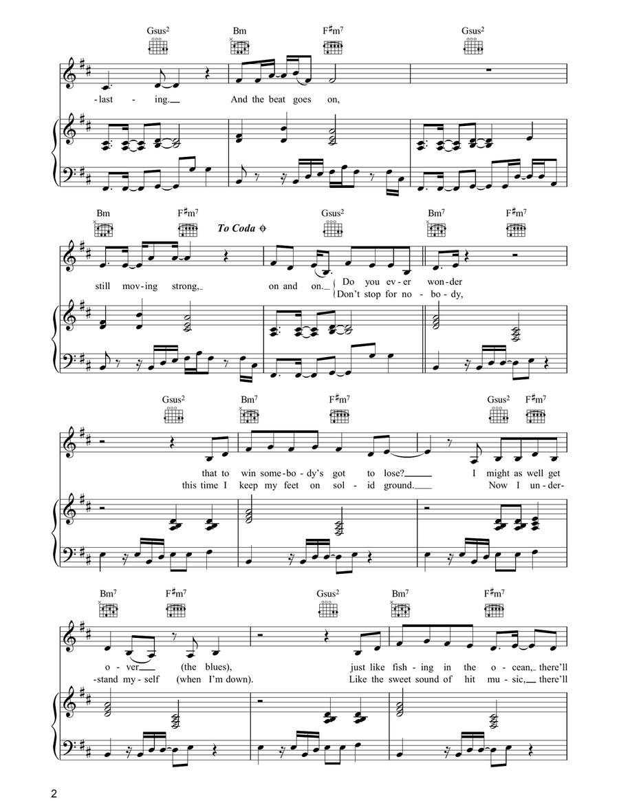 And The Beat Goes On Piano, Vocal, Guitar scores gallery preview page 2
