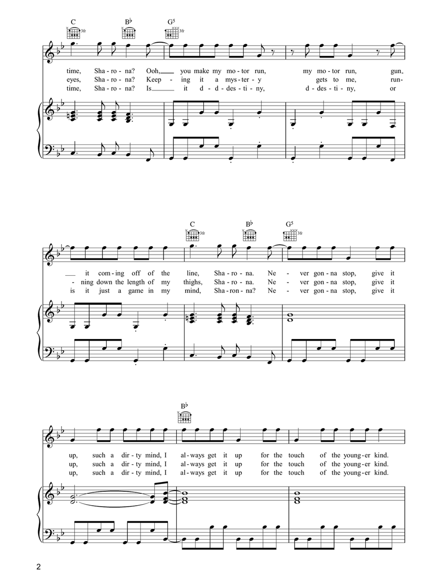 My Sharona My Sharona Piano, Vocal, Guitar scores gallery preview page 2