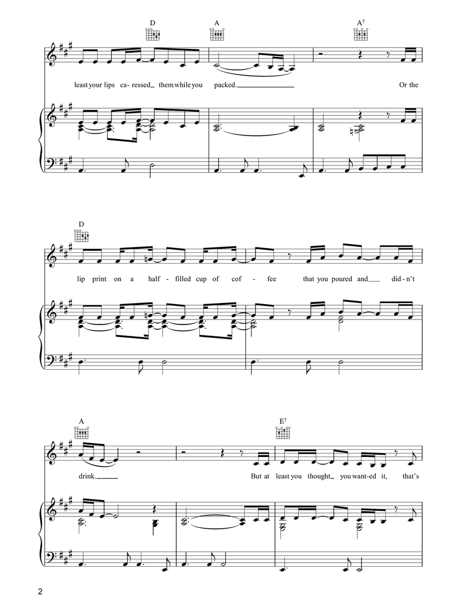 A Good Year For The Roses Piano, Vocal, Guitar scores gallery preview page 2