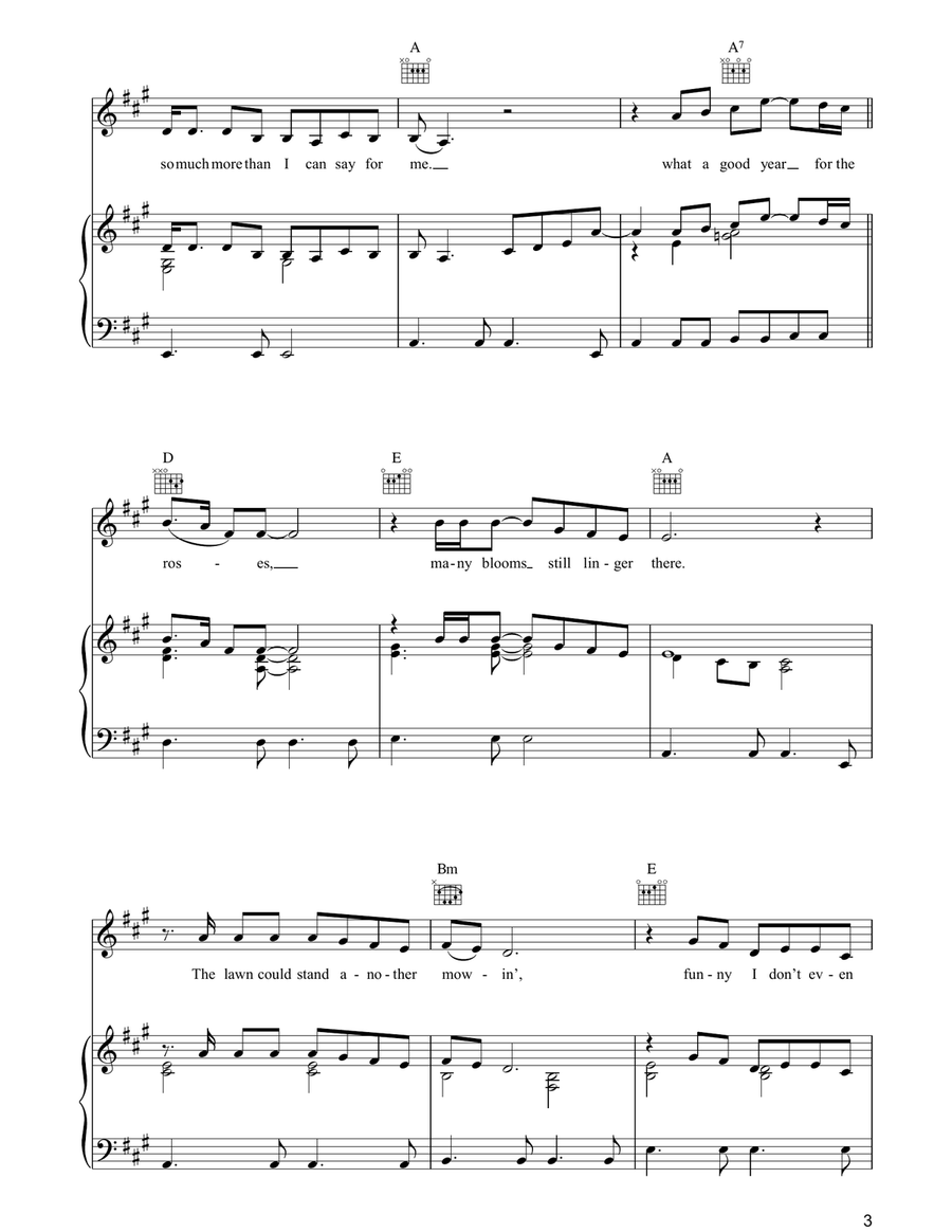 A Good Year For The Roses Piano, Vocal, Guitar scores gallery preview page 3