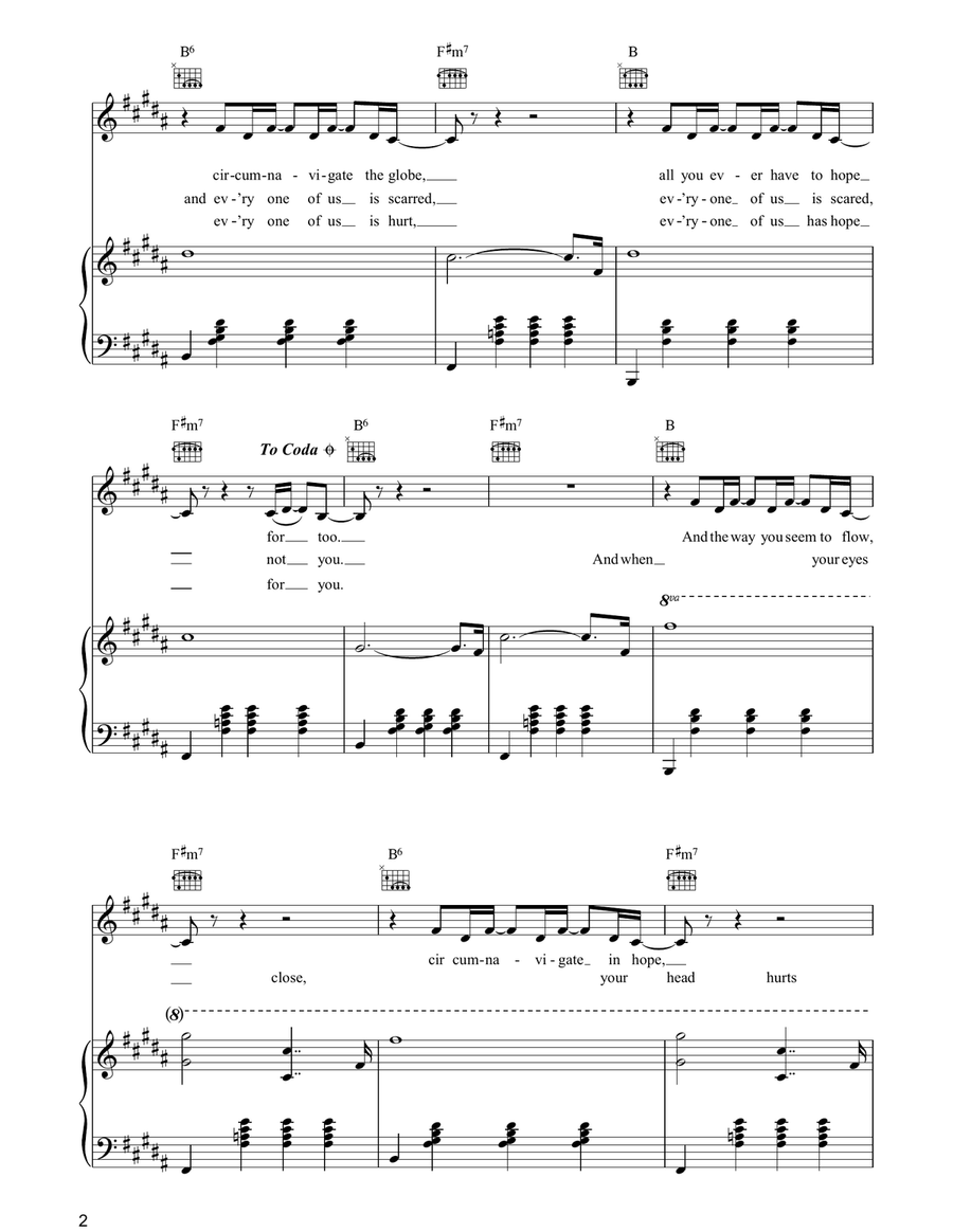 For You For You Piano, Vocal, Guitar scores gallery preview page 2