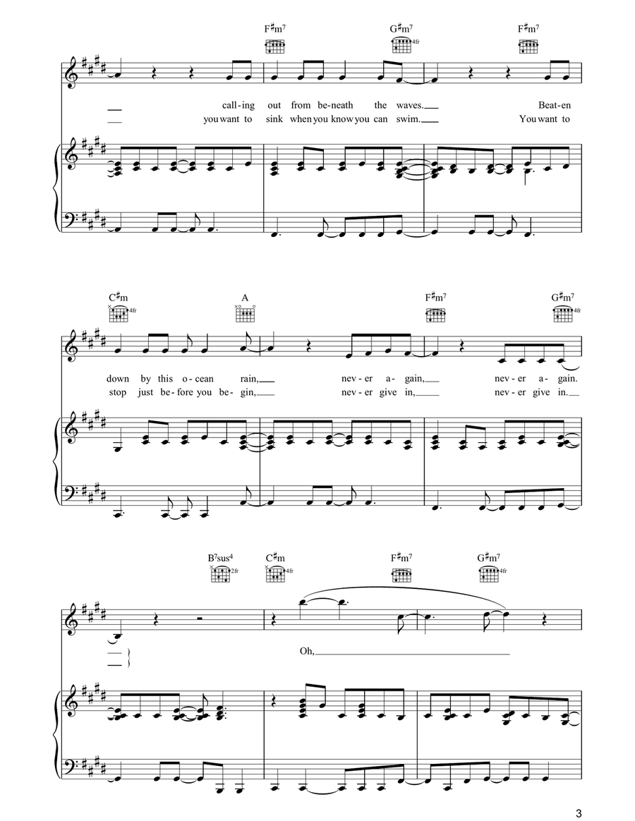 Crests Of Waves Crests Of Waves Piano, Vocal, Guitar scores gallery preview page 3