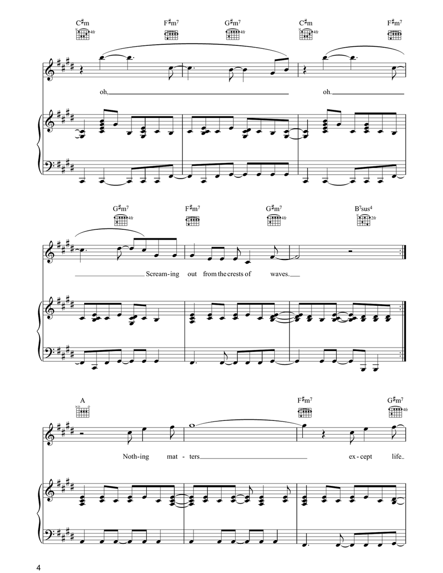 Crests Of Waves Crests Of Waves Piano, Vocal, Guitar scores gallery preview page 4