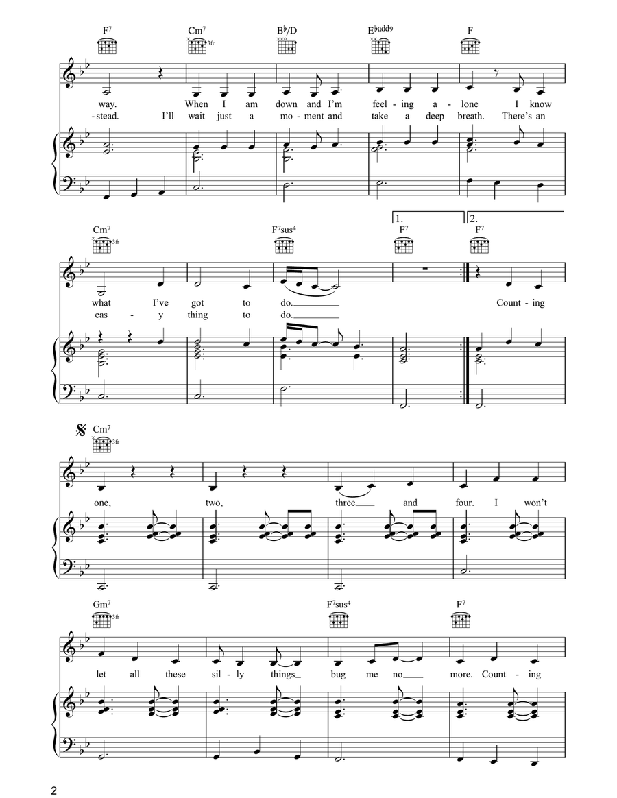 Counting Counting Piano, Vocal, Guitar scores gallery preview page 2