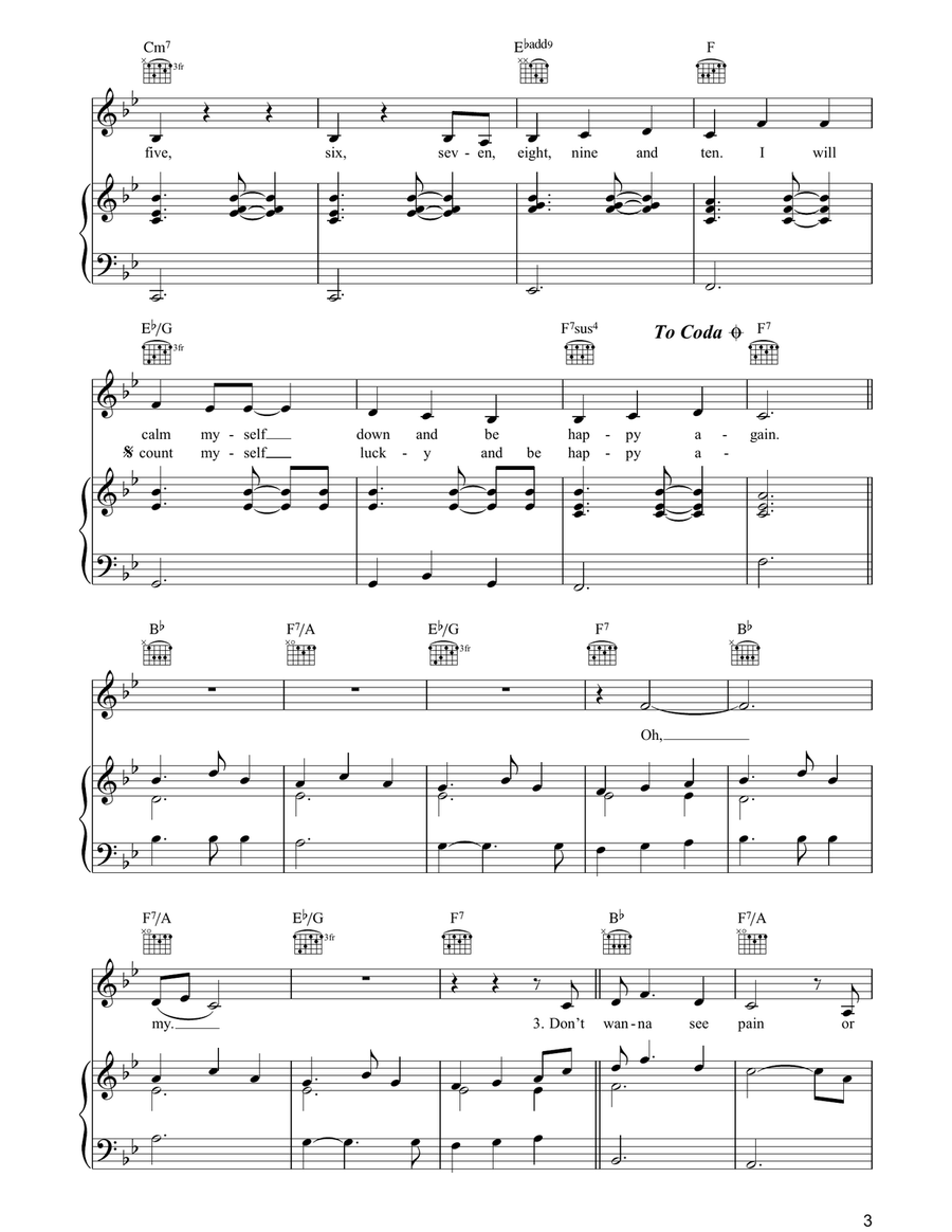 Counting Counting Piano, Vocal, Guitar scores gallery preview page 3