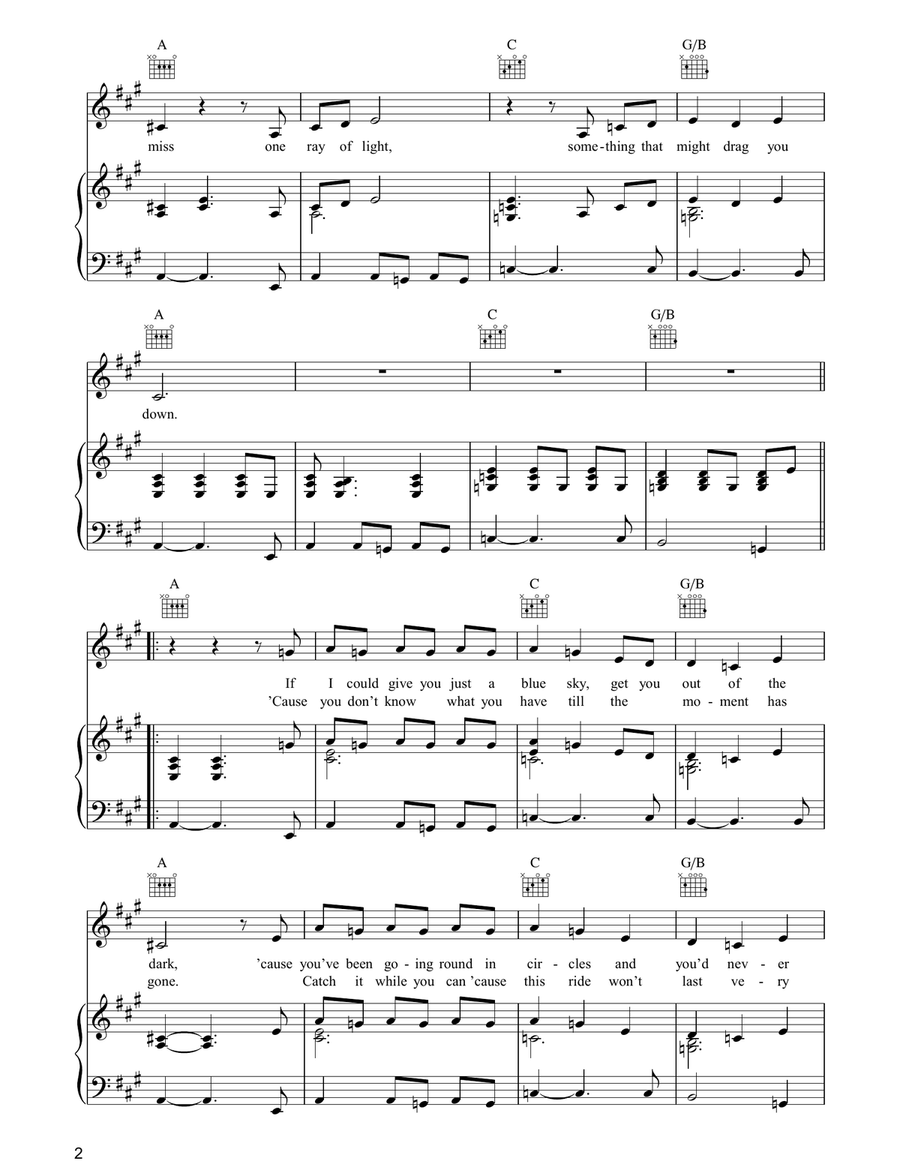 The Same Side The Same Side Piano, Vocal, Guitar scores gallery preview page 2