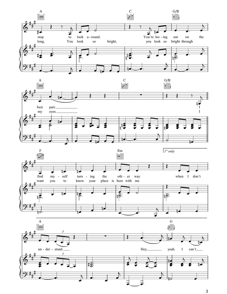 The Same Side The Same Side Piano, Vocal, Guitar scores gallery preview page 3