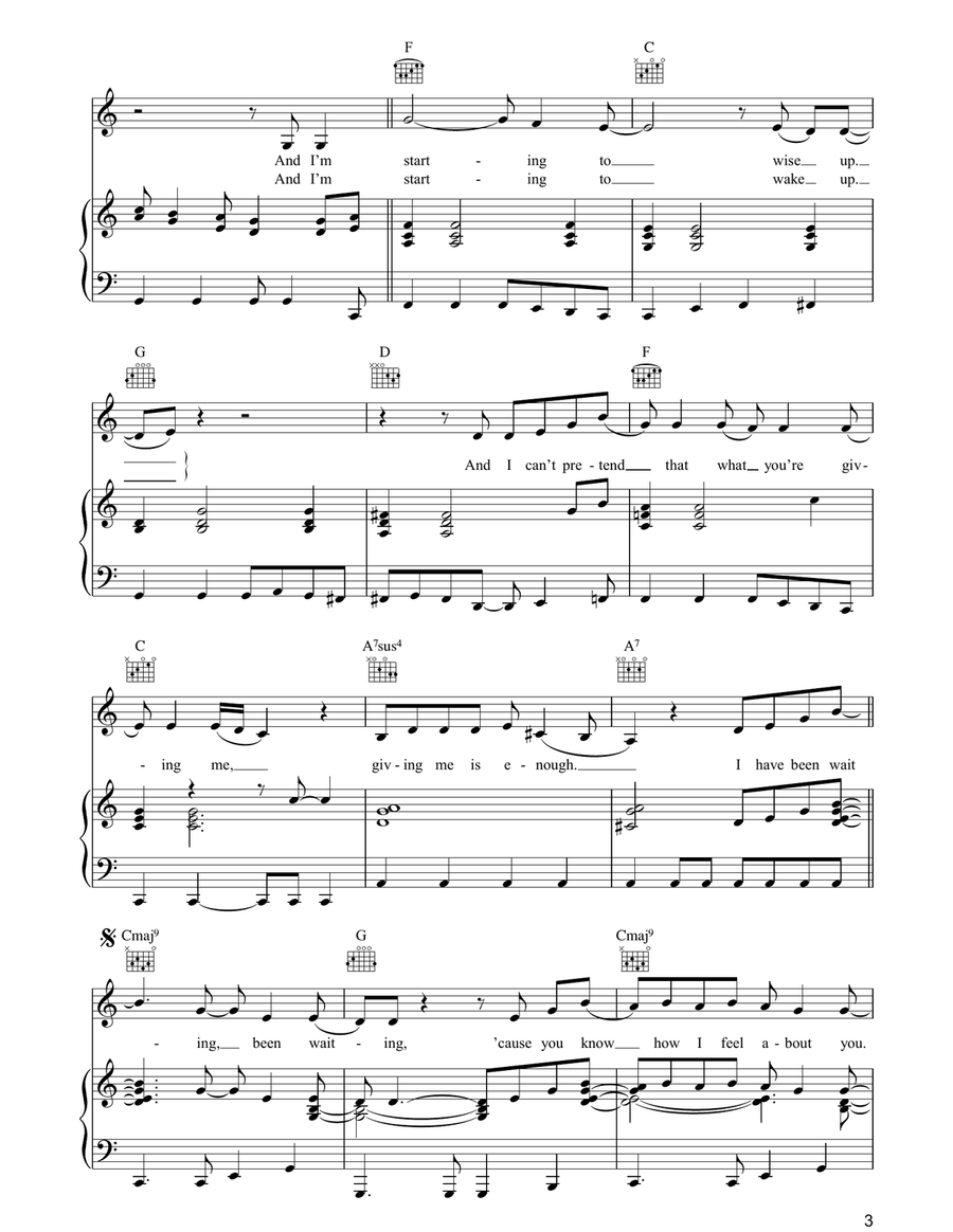 Sinking In Piano, Vocal, Guitar scores gallery preview page 3