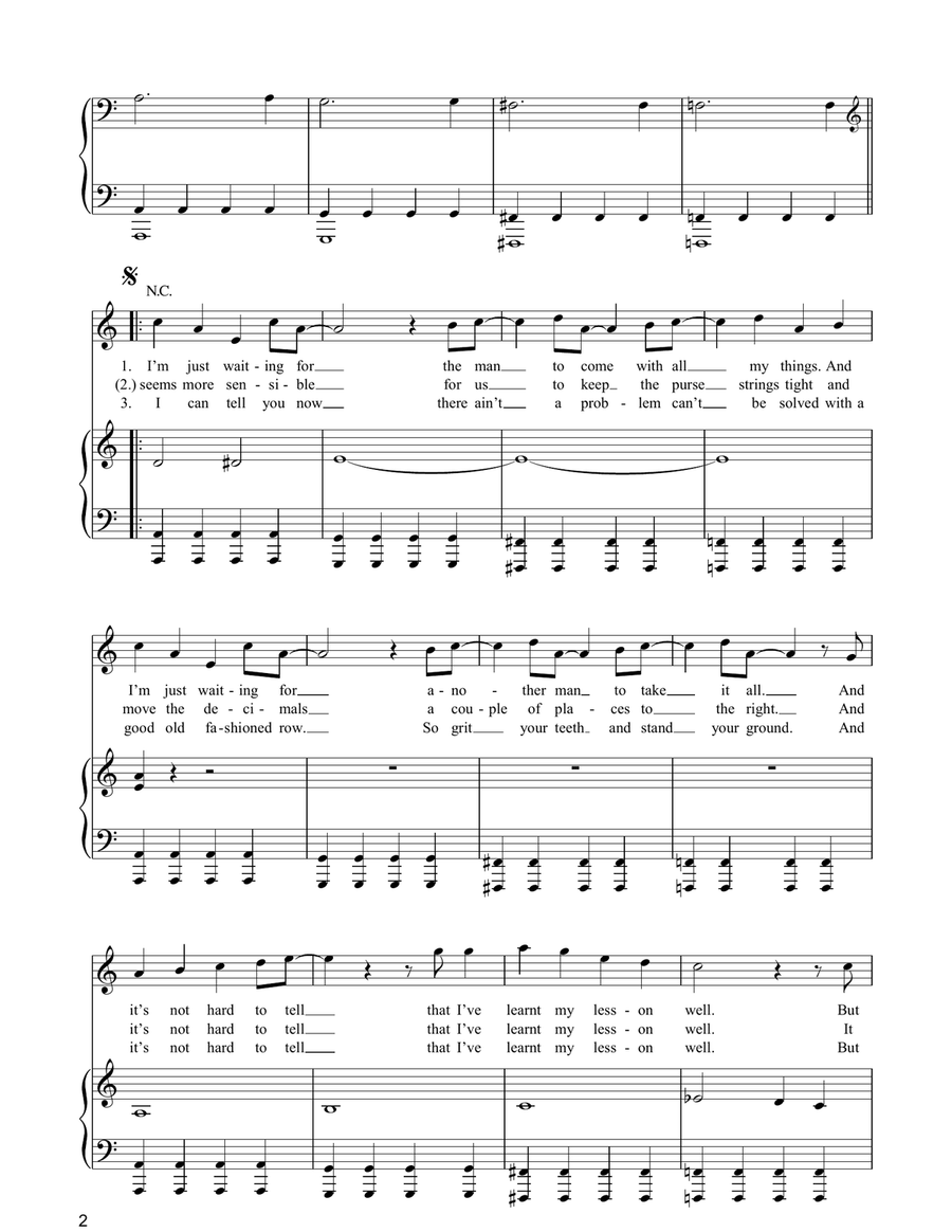 Learnt My Lesson Well Piano, Vocal, Guitar scores gallery preview page 2