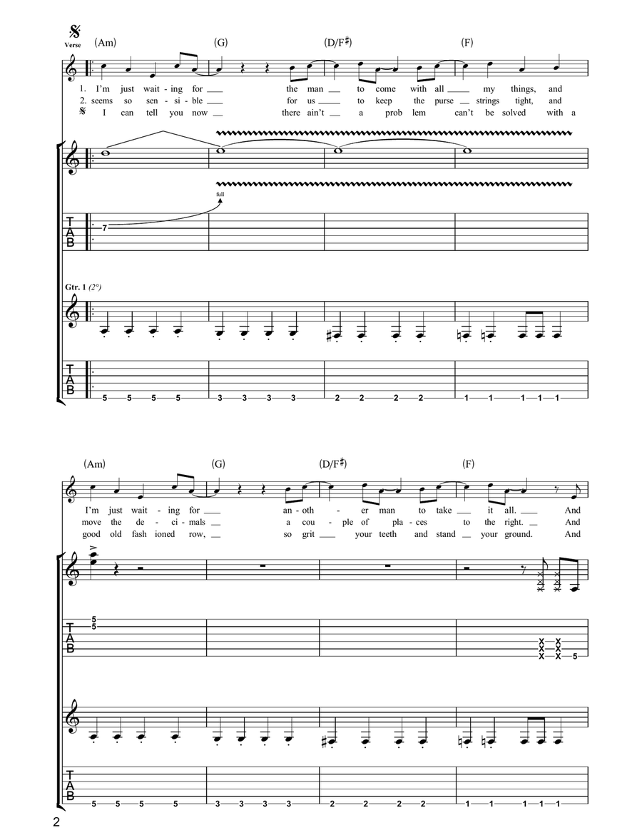 Learnt My Lesson Well Acoustic Guitar scores gallery preview page 2