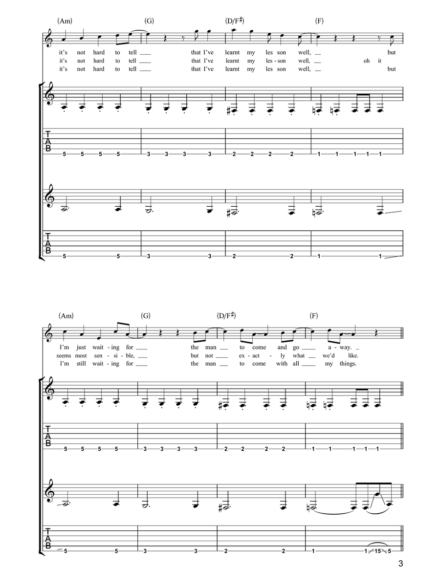 Learnt My Lesson Well Acoustic Guitar scores gallery preview page 3