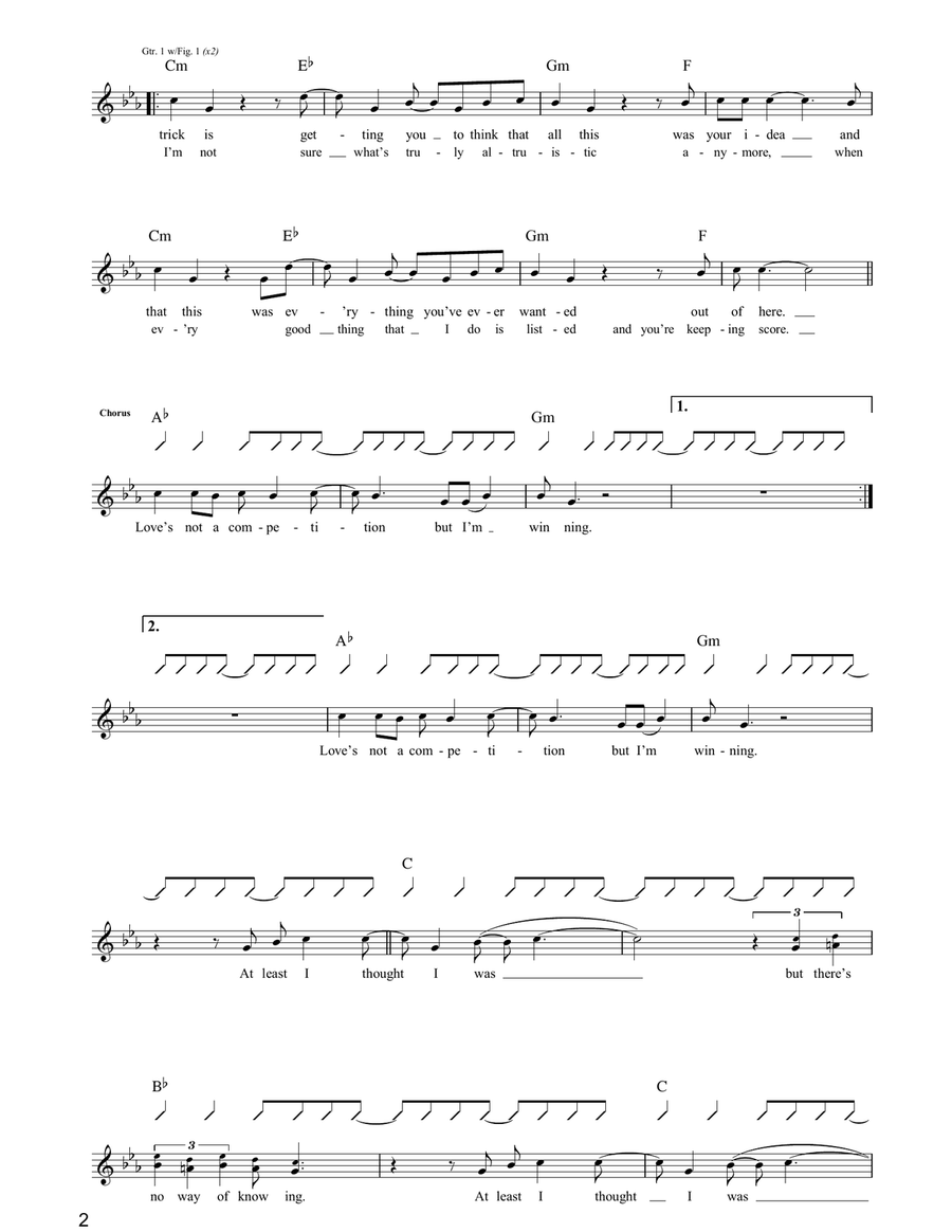 Love's Not A Competition (But I'm Winning) Acoustic Guitar scores gallery preview page 2
