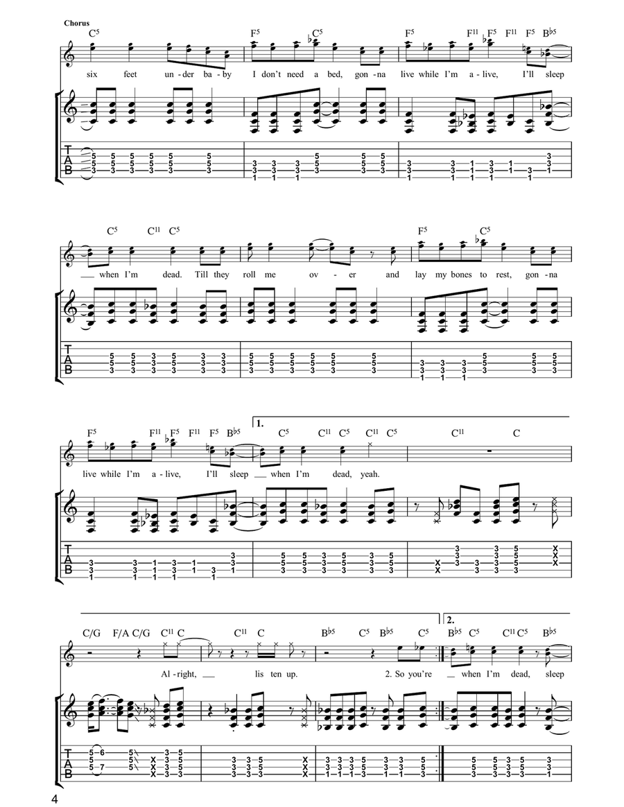 I'll Sleep When I'm Dead I'll Sleep When I'm Dead Acoustic Guitar scores gallery preview page 4