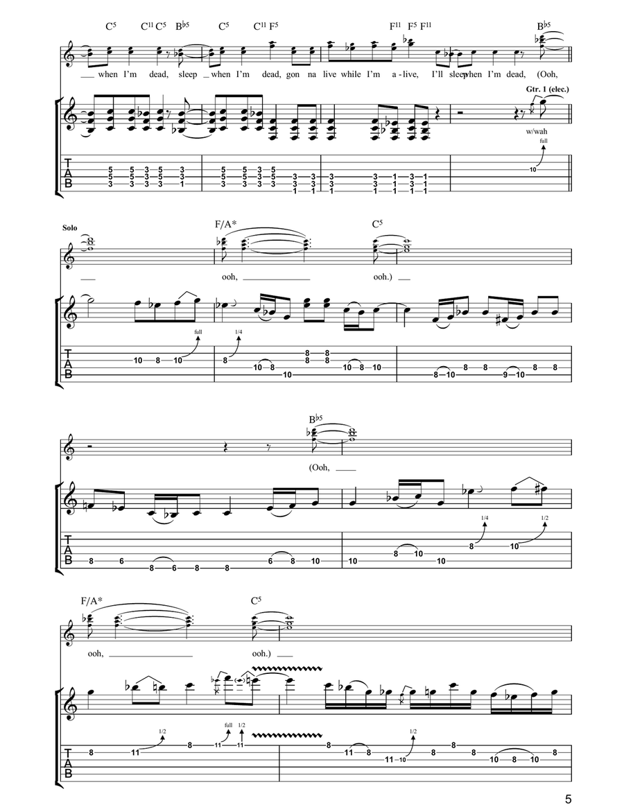 I'll Sleep When I'm Dead I'll Sleep When I'm Dead Acoustic Guitar scores gallery preview page 5