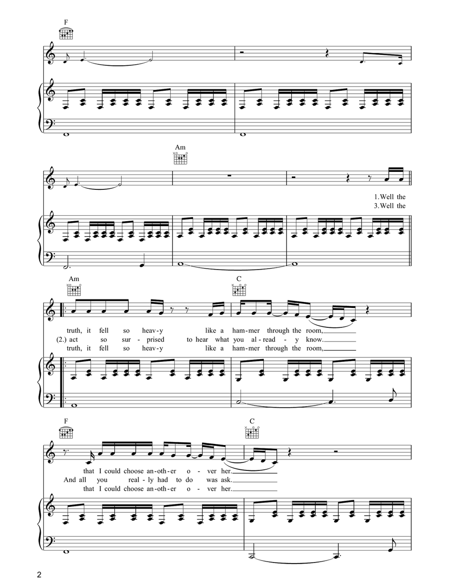 Lesson Learned Lesson Learned Piano, Vocal, Guitar scores gallery preview page 2