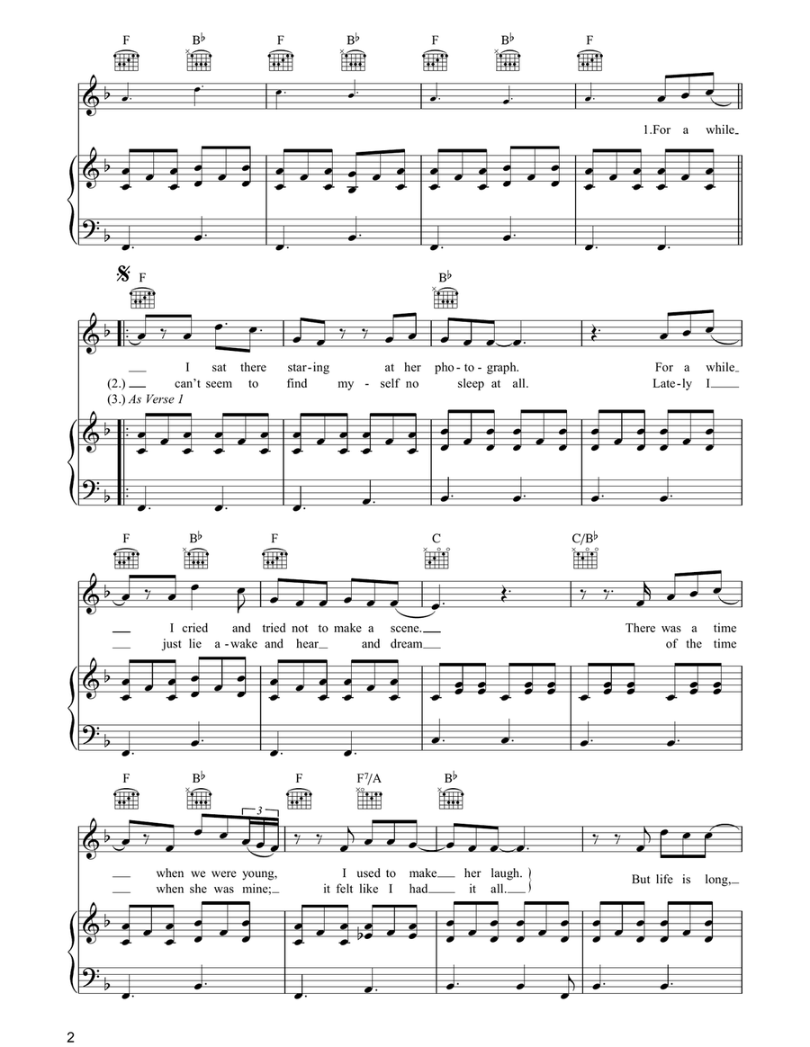 Gone Away From Me Gone Away From Me Piano, Vocal, Guitar scores gallery preview page 2
