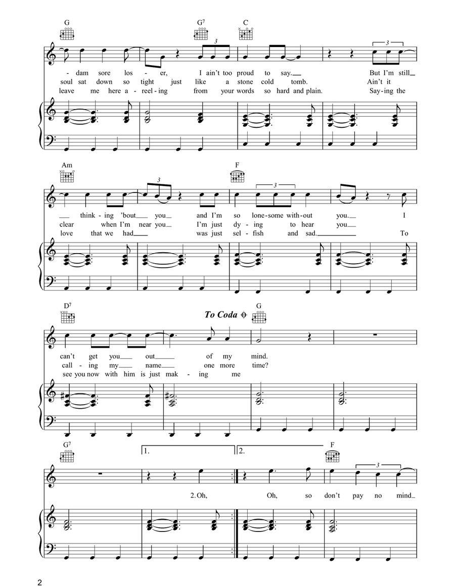 Burn Burn Piano, Vocal, Guitar scores gallery preview page 2