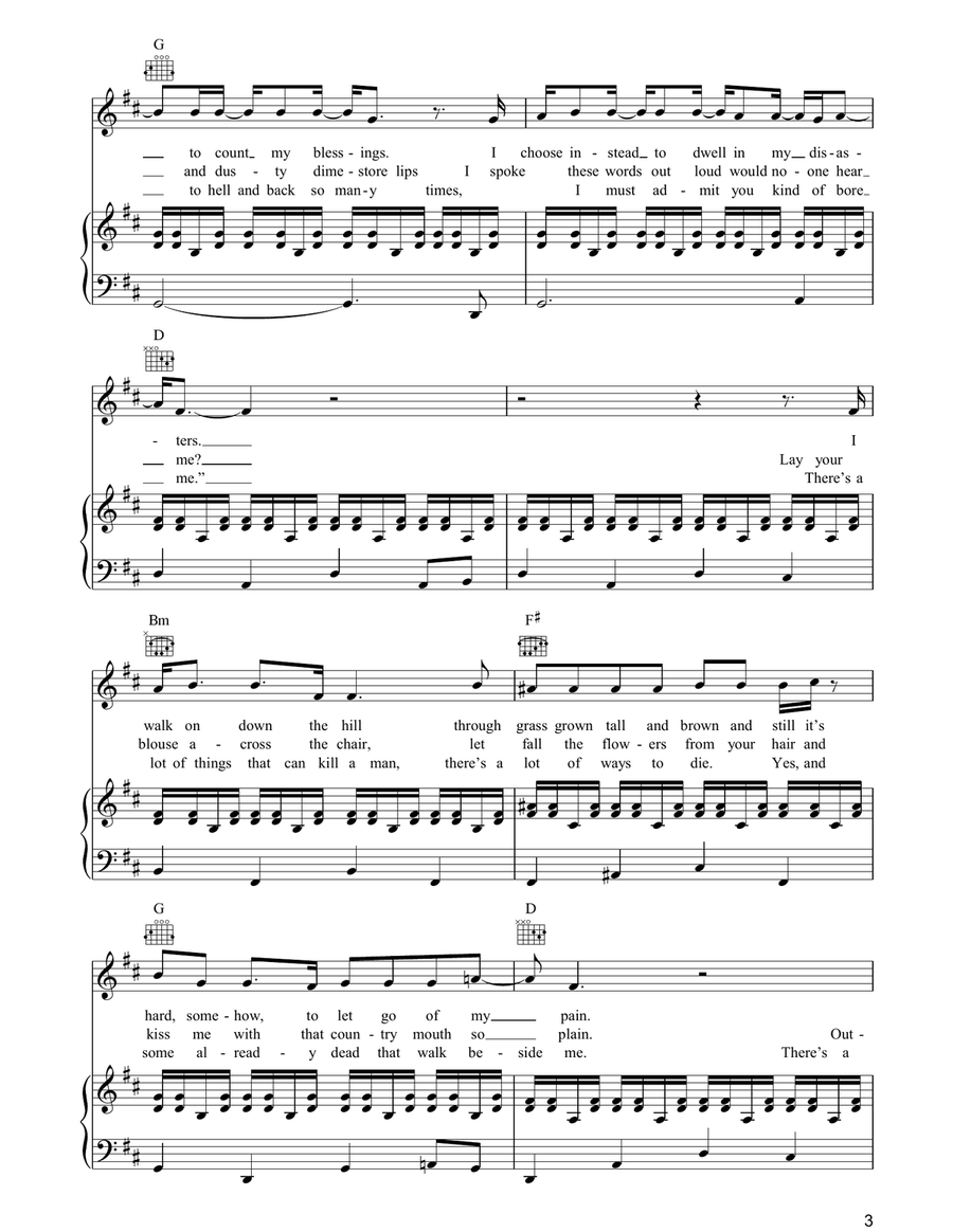 Empty Empty Piano, Vocal, Guitar scores gallery preview page 3
