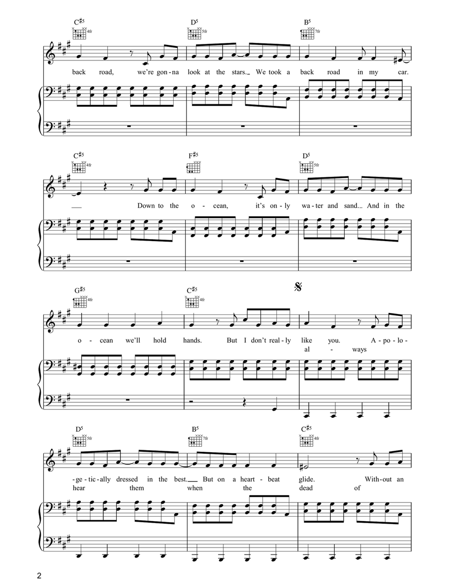 Bones Bones Piano, Vocal, Guitar scores gallery preview page 2