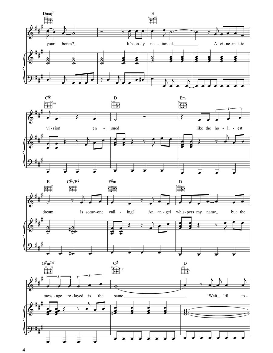 Bones Bones Piano, Vocal, Guitar scores gallery preview page 4