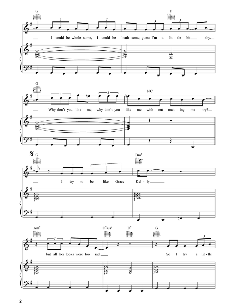 Grace Kelly Grace Kelly Piano, Vocal, Guitar scores gallery preview page 2