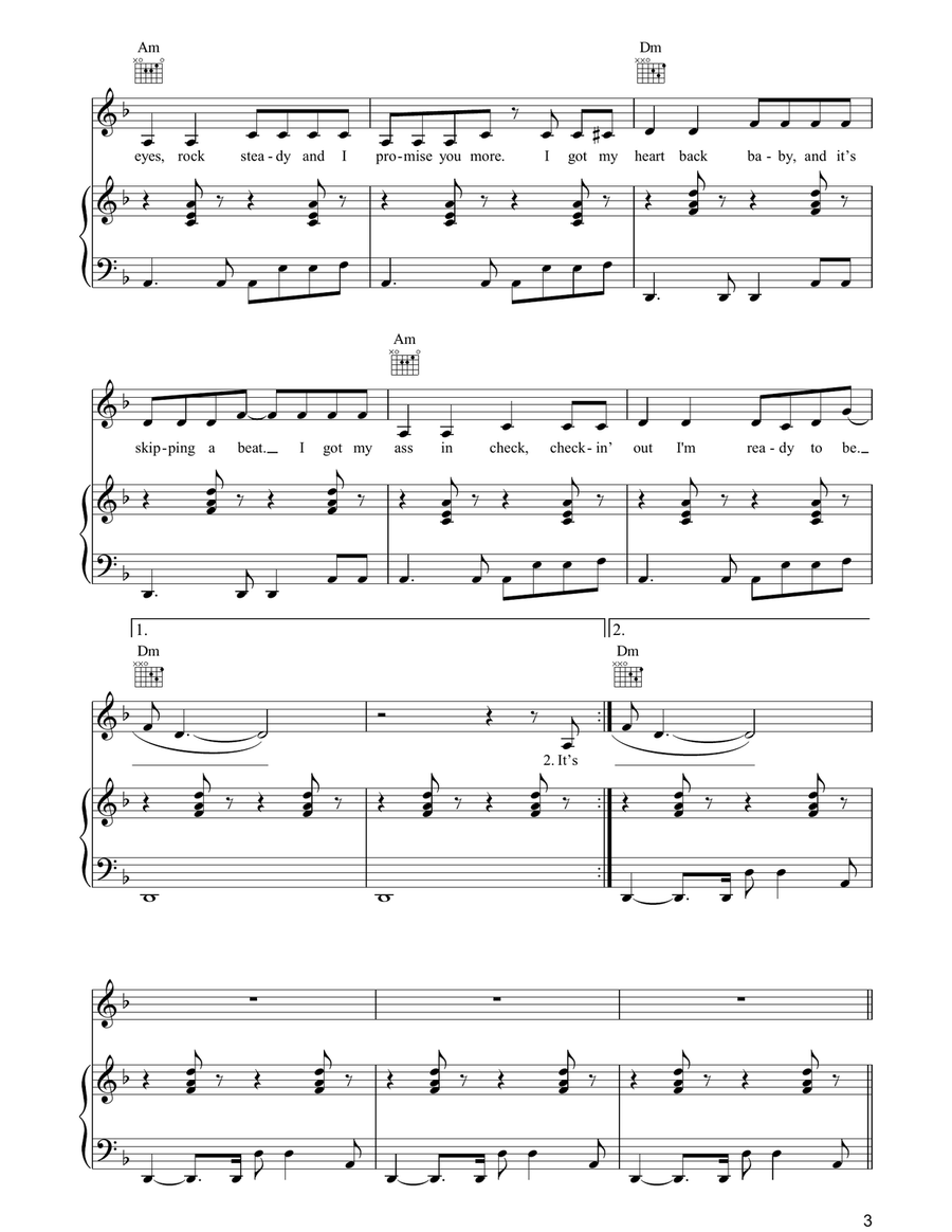 Rock Steady Rock Steady Piano, Vocal, Guitar scores gallery preview page 3