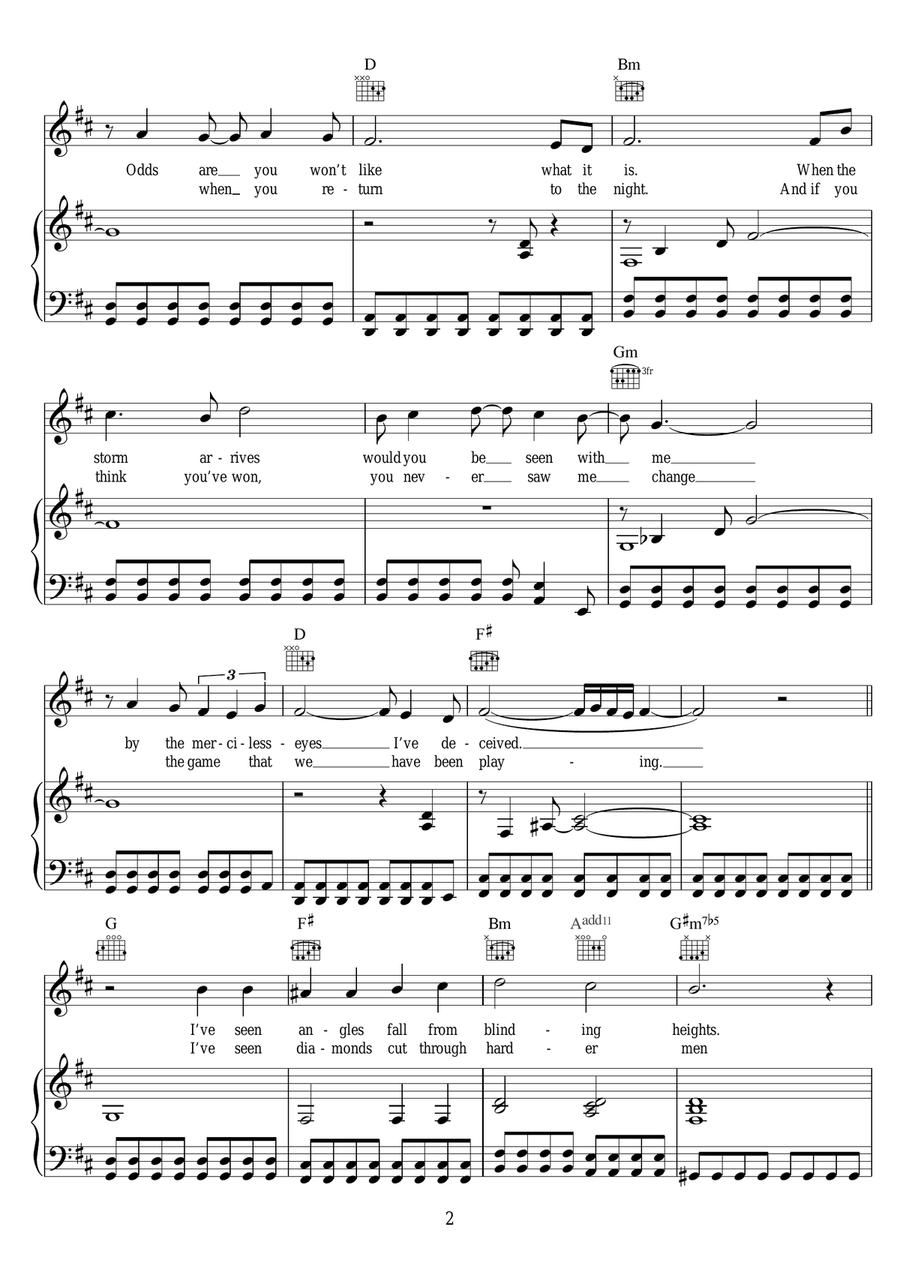 You Know My Name (theme from James Bond: Casino Royale) Piano, Vocal, Guitar scores gallery preview page 2