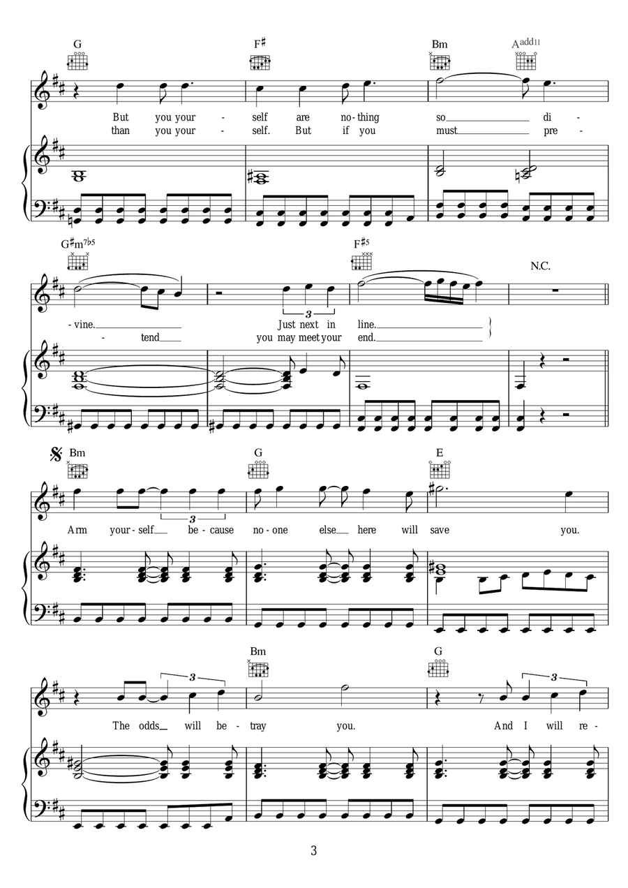 You Know My Name (theme from James Bond: Casino Royale) Piano, Vocal, Guitar scores gallery preview page 3