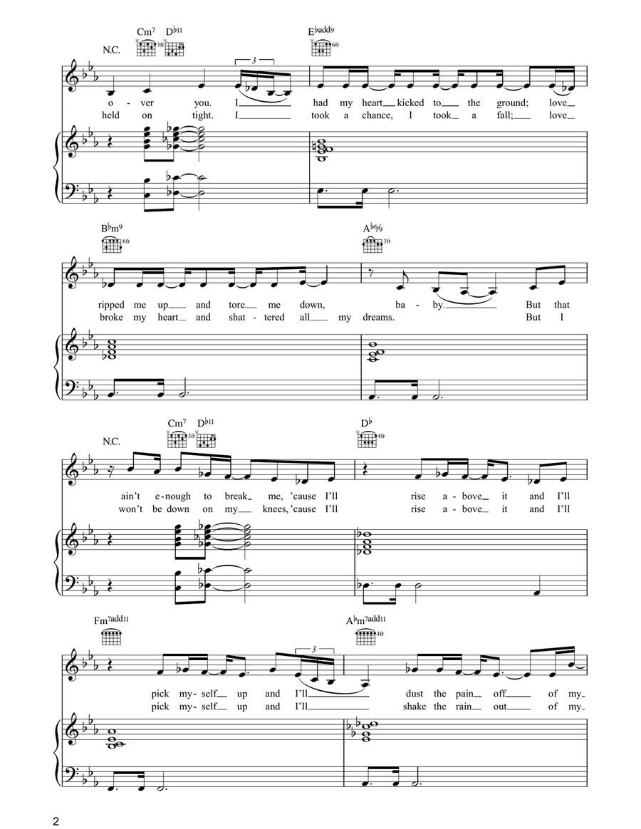 Bruised But Not Broken Bruised But Not Broken Piano, Vocal, Guitar scores gallery preview page 2