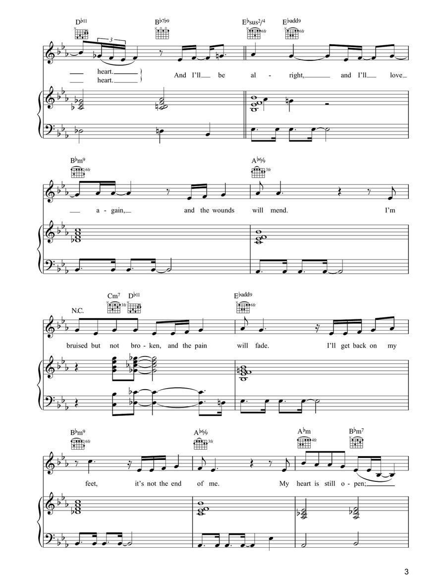 Bruised But Not Broken Bruised But Not Broken Piano, Vocal, Guitar scores gallery preview page 3