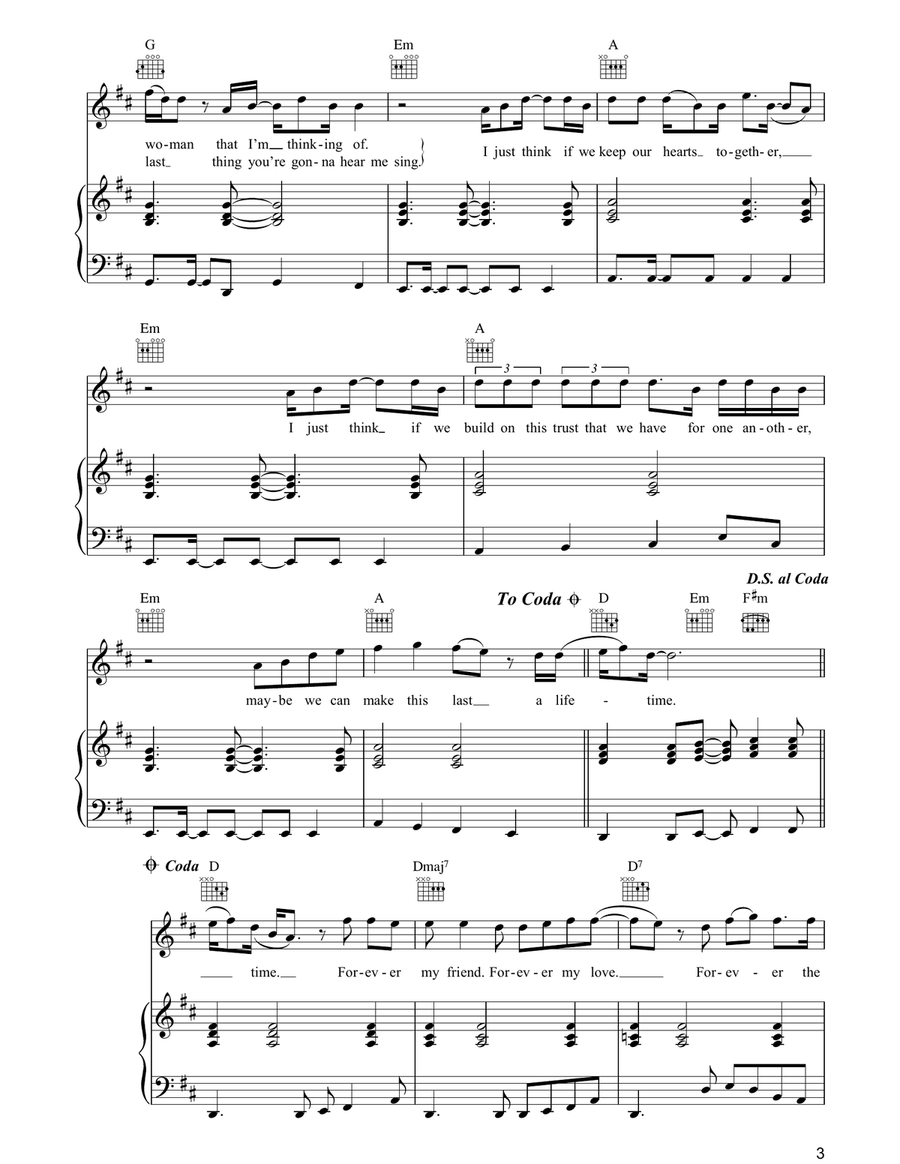 Forever My Friend Forever My Friend Piano, Vocal, Guitar scores gallery preview page 3