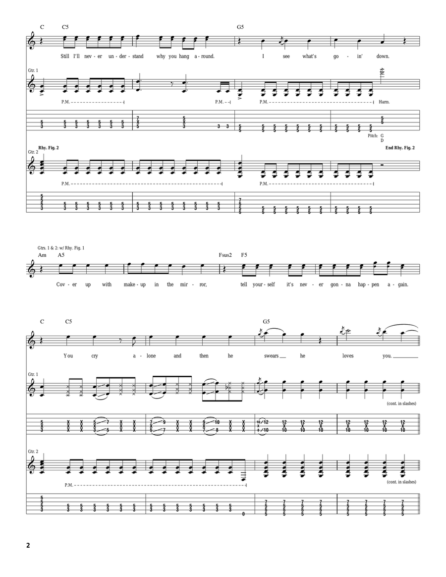Face Down Face Down Acoustic Guitar scores gallery preview page 2