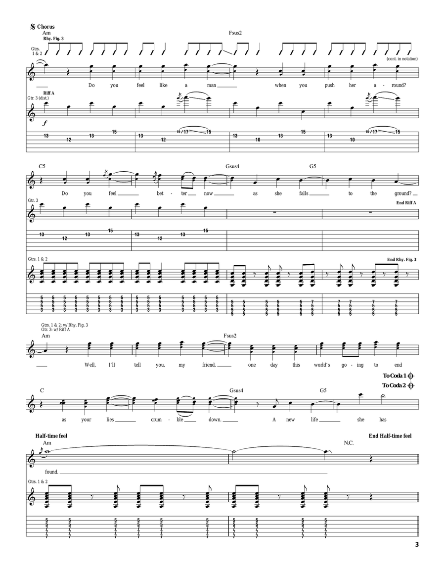 Face Down Face Down Acoustic Guitar scores gallery preview page 3