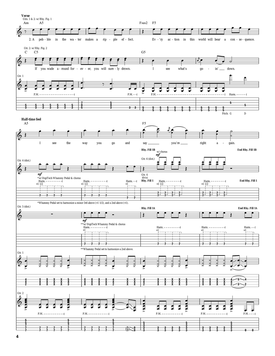 Face Down Face Down Acoustic Guitar scores gallery preview page 4