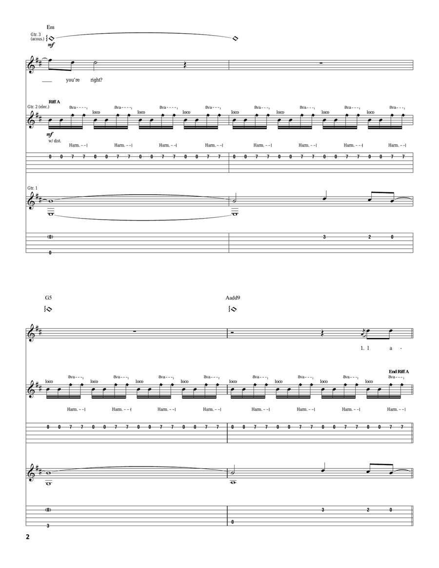 Bling (Confessions Of A King) Acoustic Guitar scores gallery preview page 2