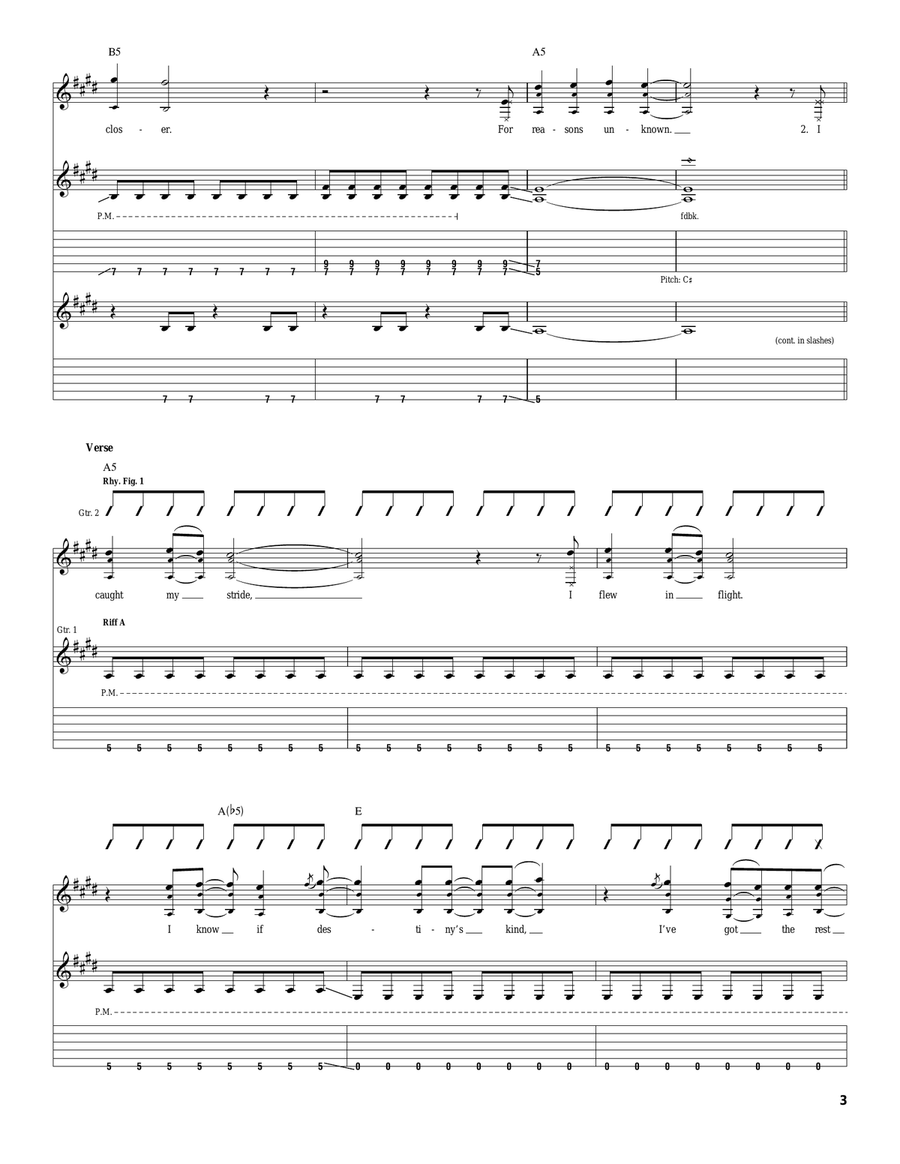 For Reasons Unknown For Reasons Unknown Acoustic Guitar scores gallery preview page 3