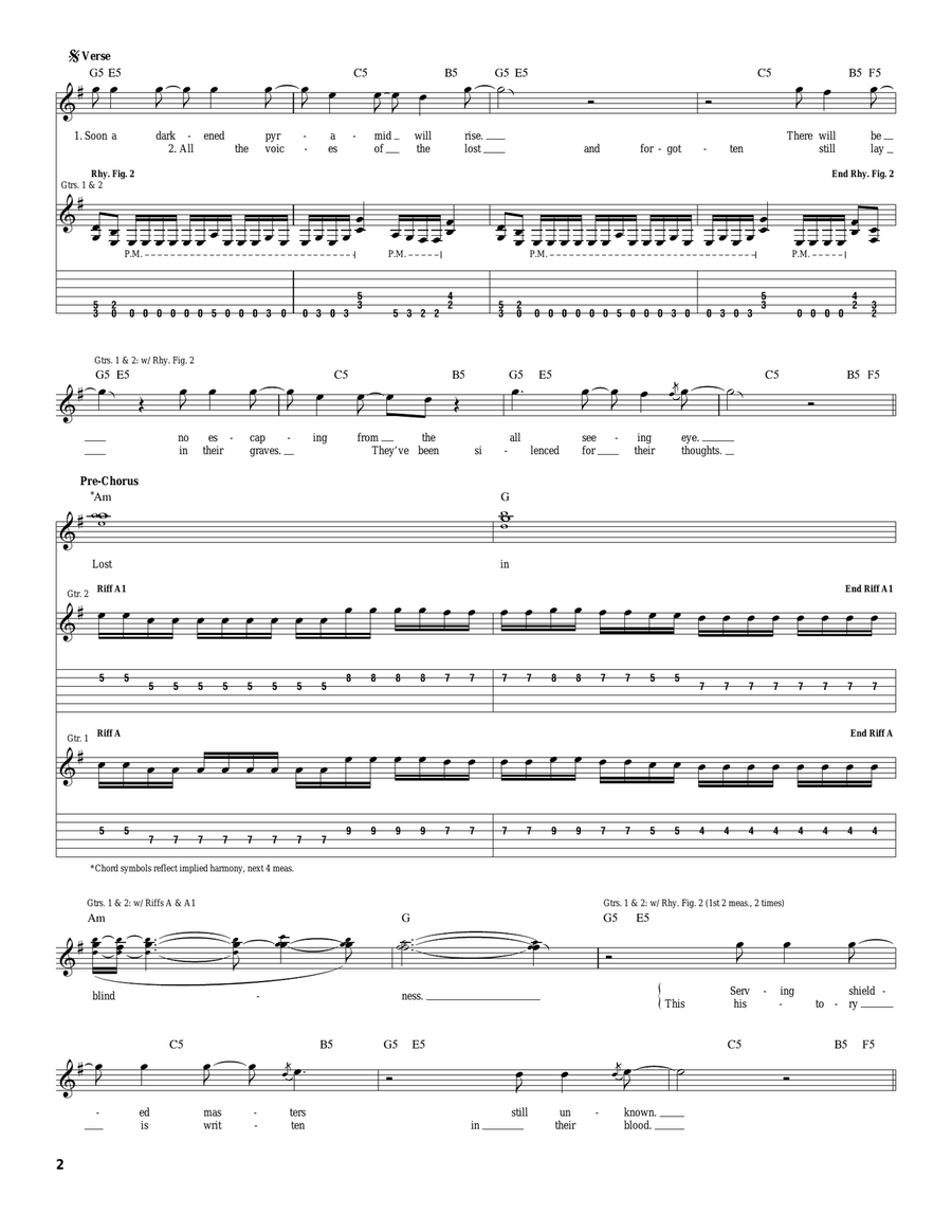 Burning The Lives Burning The Lives Electric Guitar scores gallery preview page 2