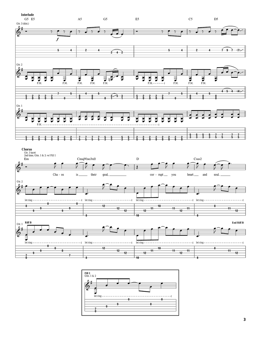 Burning The Lives Burning The Lives Electric Guitar scores gallery preview page 3