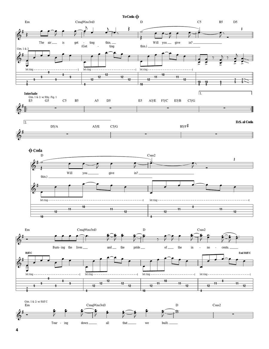 Burning The Lives Burning The Lives Electric Guitar scores gallery preview page 4