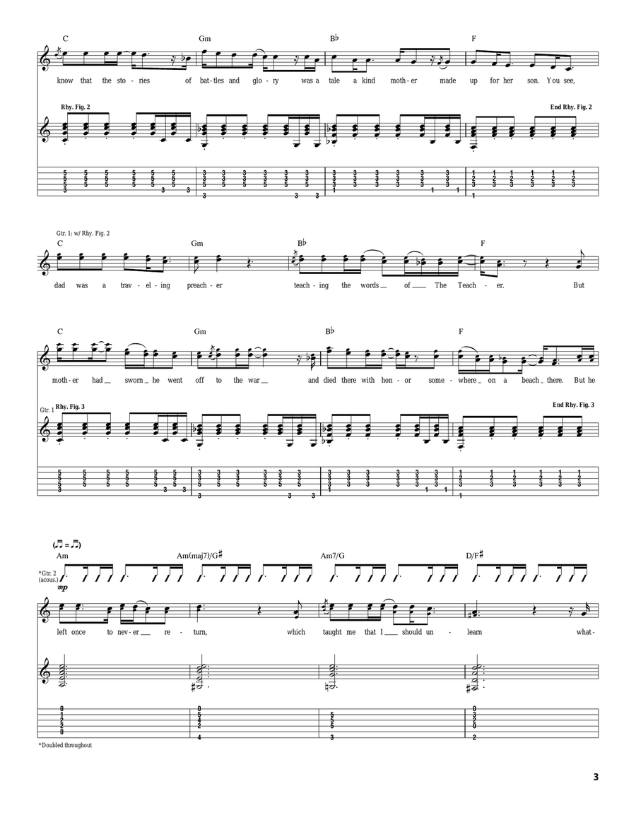 Deathbed Deathbed Acoustic Guitar scores gallery preview page 3