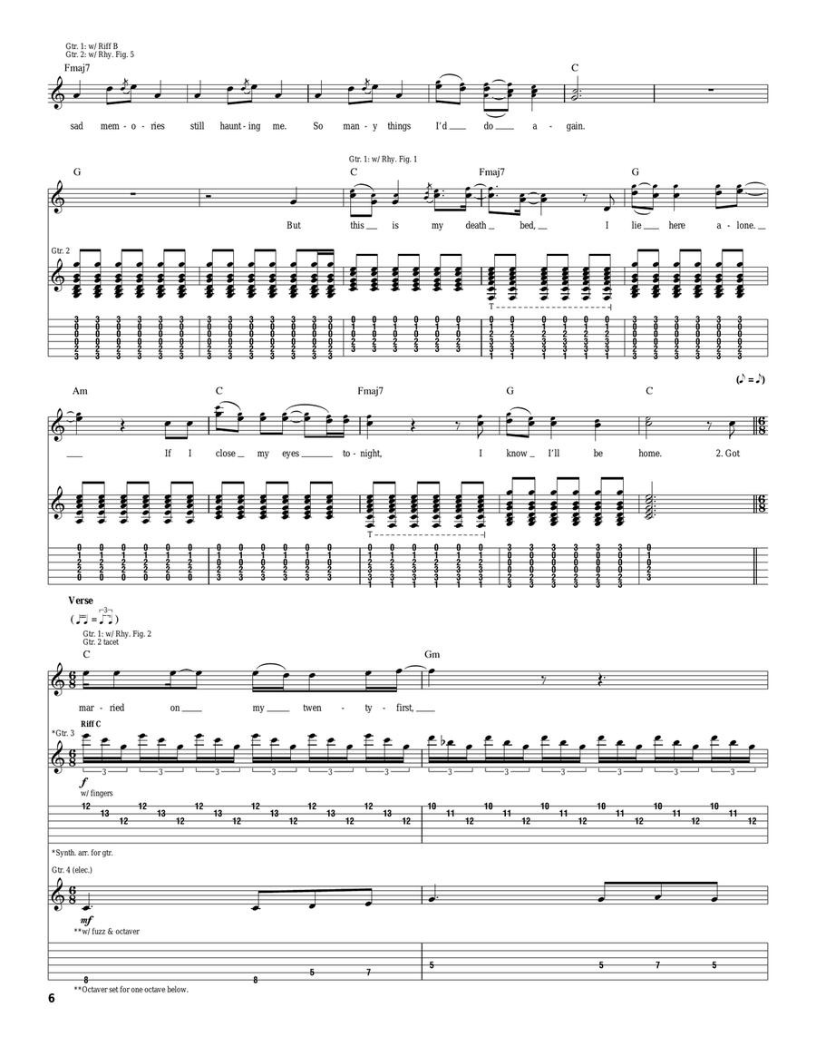 Deathbed Deathbed Acoustic Guitar scores gallery preview page 6