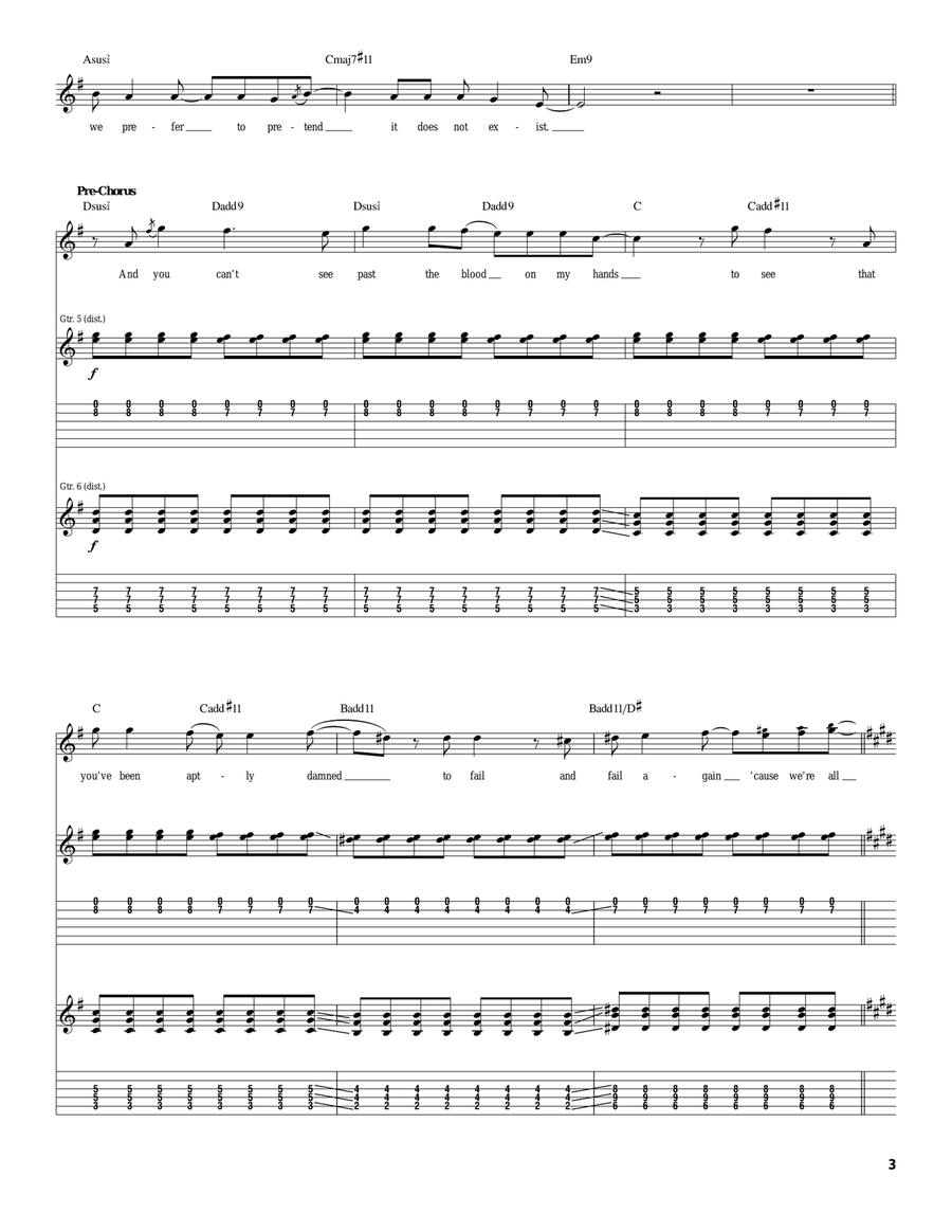 Forgiven Acoustic Guitar scores gallery preview page 3