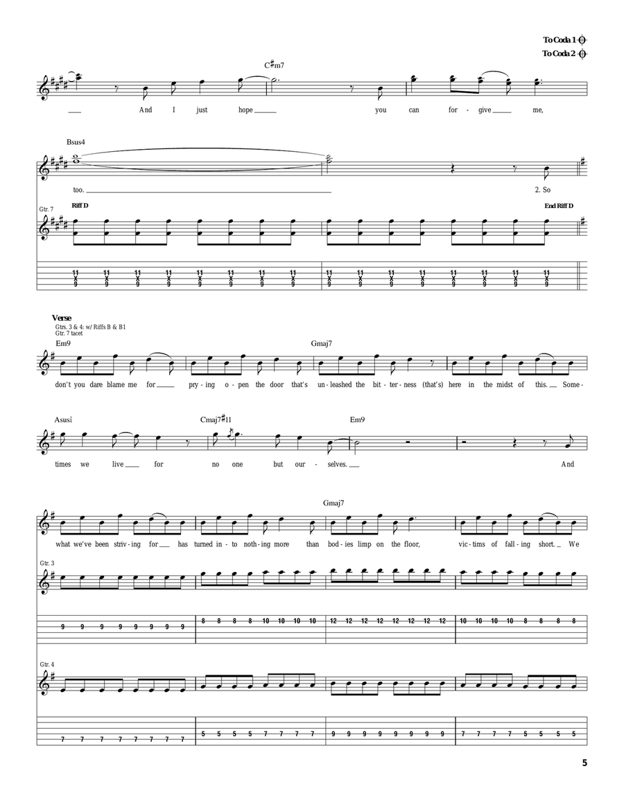Forgiven Acoustic Guitar scores gallery preview page 5