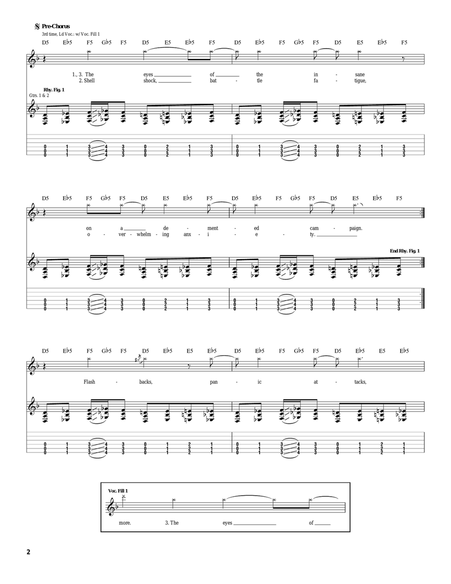 Eyes Of The Insane Eyes Of The Insane Electric Guitar scores gallery preview page 2